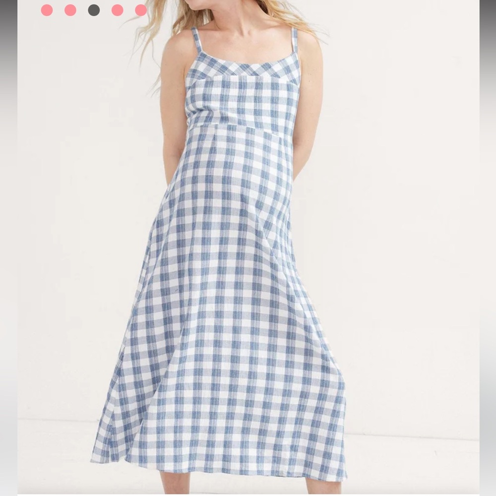 Hatch Blue and White Checkered Dress